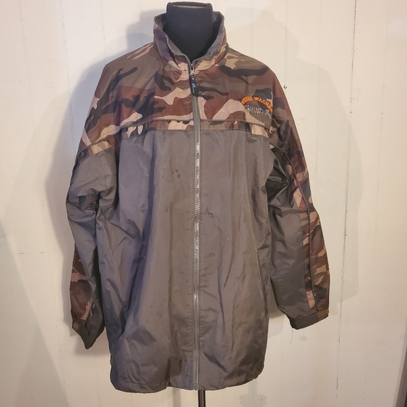 I5 Apparel Men's Camo & Gray Lightweight Winderbreaker Rain Jacket XL - Picture 1 of 7